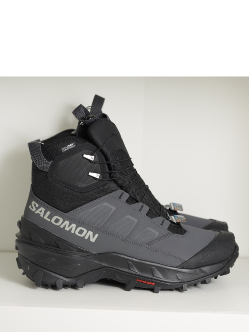 SALOMON CROSSTRAK POWDER WATERPROOF Black Asphalt Sharkskin Hiking Boots US 8.5